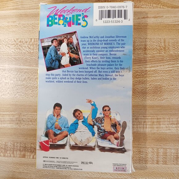 Weekend At Bernie’s VHS 1989 Andrew McCarthy Jonathan Silverman Ted Kotcheff Com - Picture 3 of 8